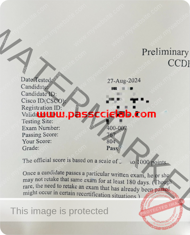 CCDE 400-007 PASS! 8/27 AM Shanghai